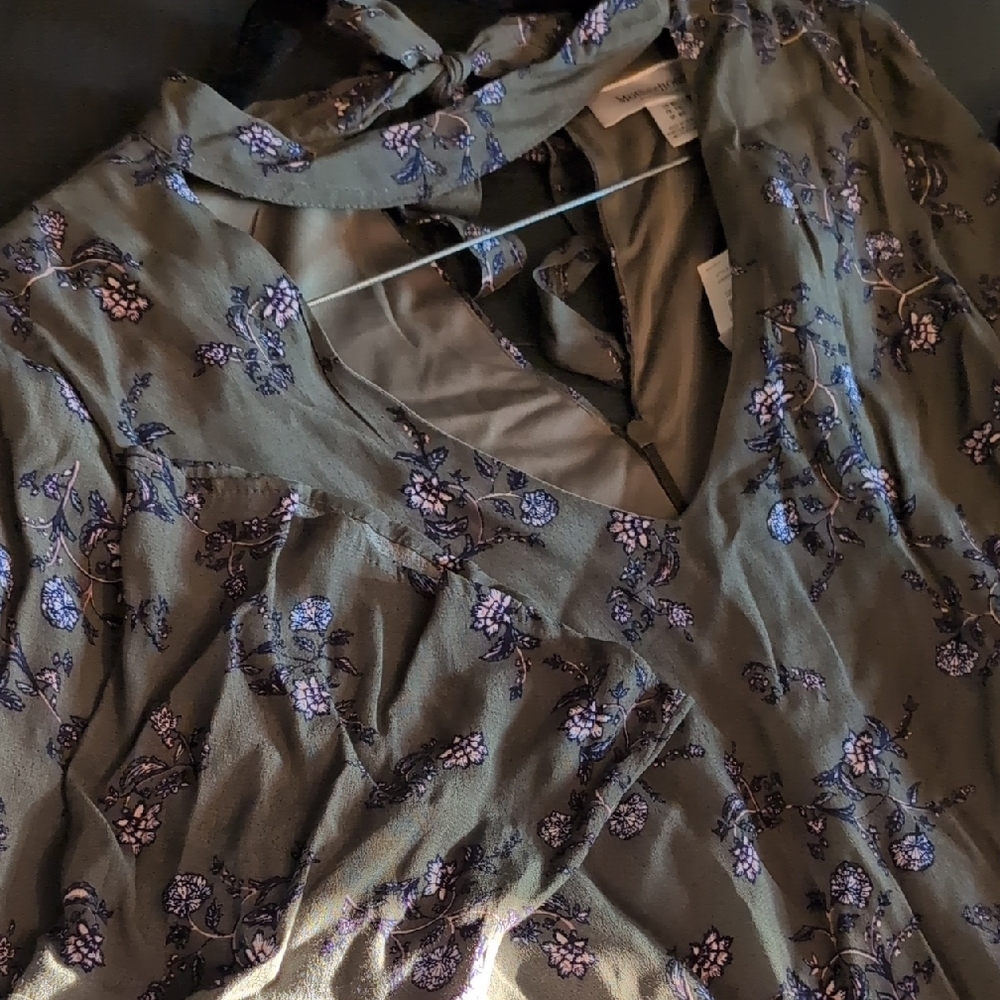 Motherhood Maternity Green and Purple Floral Midi Dress